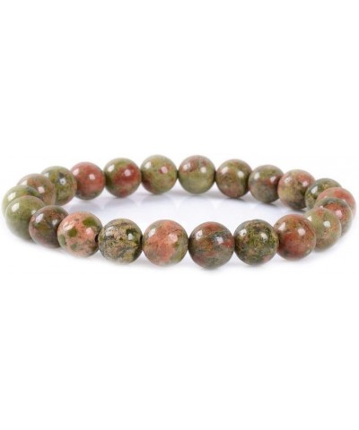 8mm Round Beads Stretch Bracelet 7 Inch Unisex Unakite $8.84 Bracelets