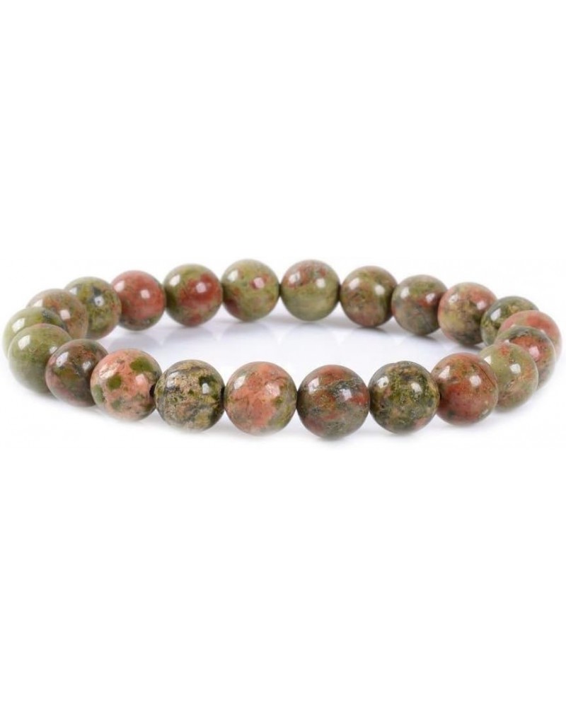 8mm Round Beads Stretch Bracelet 7 Inch Unisex Unakite $8.84 Bracelets