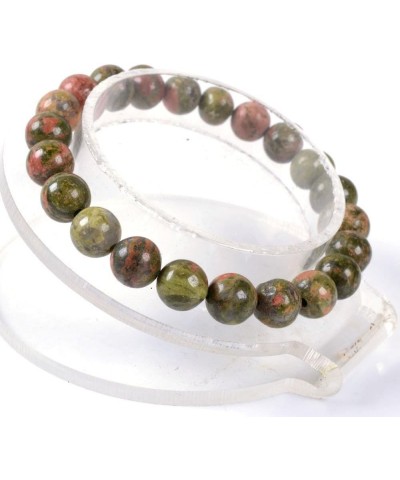 8mm Round Beads Stretch Bracelet 7 Inch Unisex Unakite $8.84 Bracelets