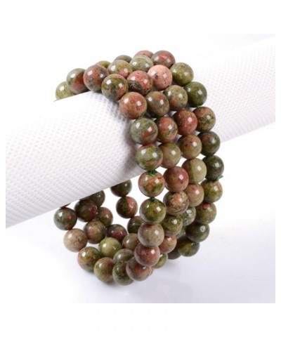 8mm Round Beads Stretch Bracelet 7 Inch Unisex Unakite $8.84 Bracelets