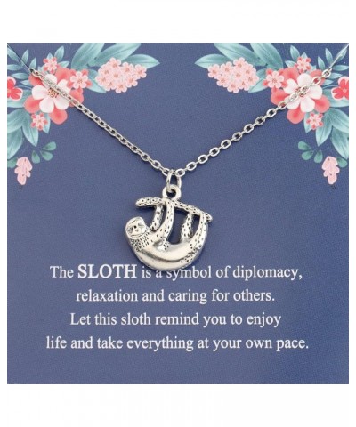 The Sloth Necklace Sloth Spirit Animal Inspirational Gift for Women Daughter Sloth Charm Jewelry Sloth Necklace $10.20 Necklaces