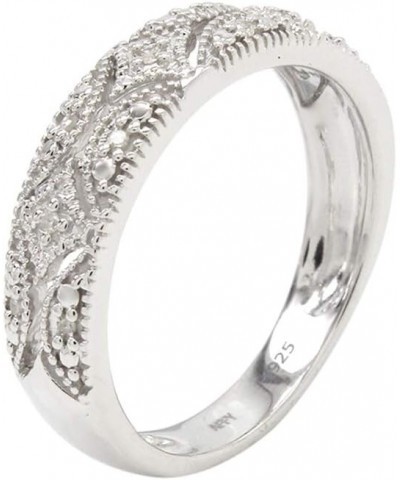 Sterling Silver Diamond Band Ring (1/20 cttw, I-J Color, I2-I3 Clarity) Gift For Her white-gold-plated-silver $28.20 Bracelets