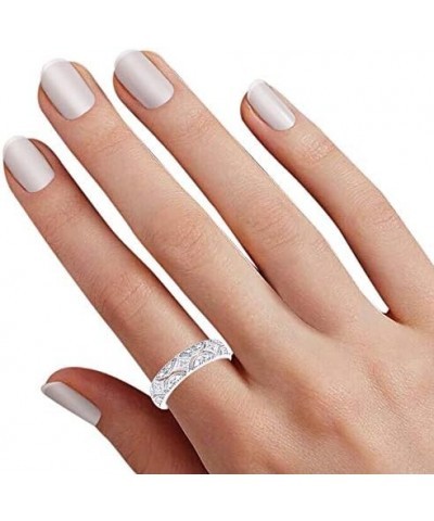 Sterling Silver Diamond Band Ring (1/20 cttw, I-J Color, I2-I3 Clarity) Gift For Her white-gold-plated-silver $28.20 Bracelets