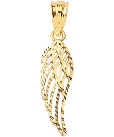 Certified 14k Gold Sparkle-Cut Open Angel Wing Pendant Necklace Yellow Gold 18.0 Inches $97.99 Necklaces