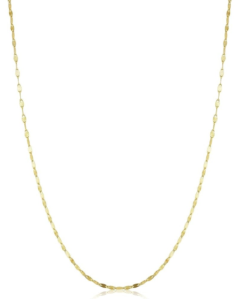 14k Yellow Gold Filled Or White Gold Filled 1.5mm Mirror Link Chain Necklace For Women (14, 16, 18, 20, 22, 24 or 30 inch) 14...