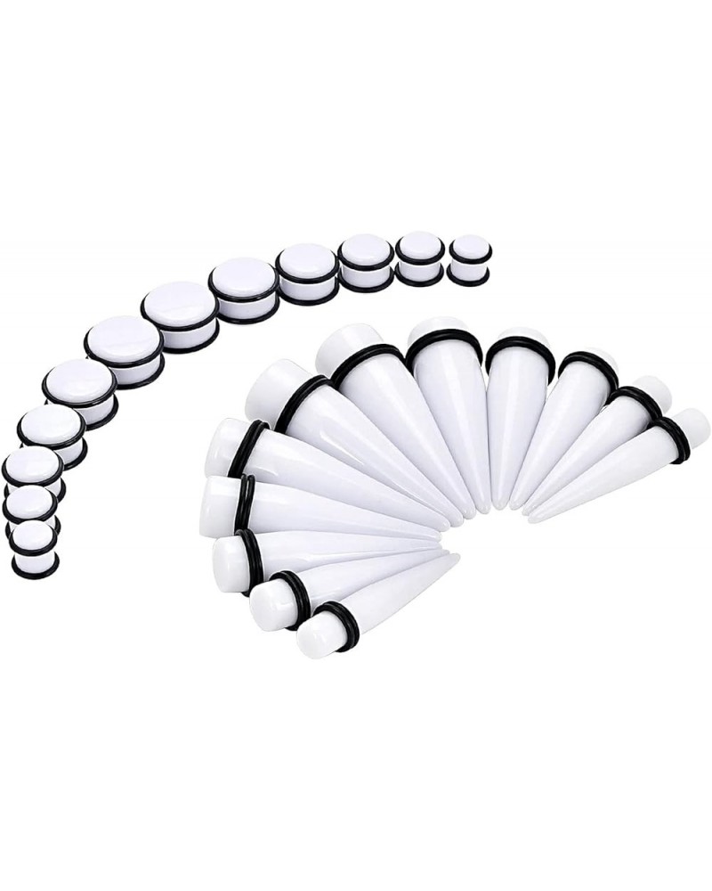 24pcs Big Gauge Taper Kit Ear Stretching 00G-20mm Large Acrylic Tunnel Plug Set 24pcs, White $11.76 Body Jewelry