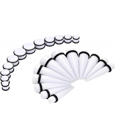 24pcs Big Gauge Taper Kit Ear Stretching 00G-20mm Large Acrylic Tunnel Plug Set 24pcs, White $11.76 Body Jewelry