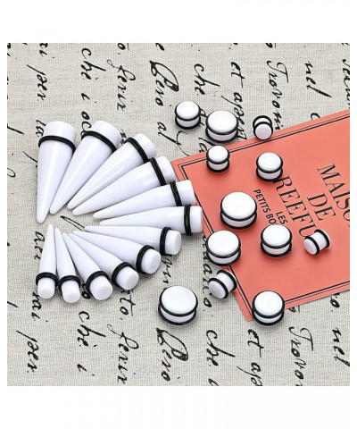 24pcs Big Gauge Taper Kit Ear Stretching 00G-20mm Large Acrylic Tunnel Plug Set 24pcs, White $11.76 Body Jewelry