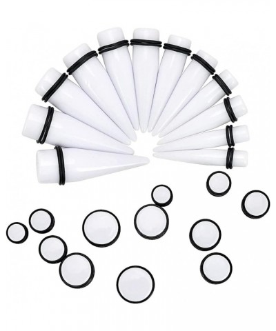 24pcs Big Gauge Taper Kit Ear Stretching 00G-20mm Large Acrylic Tunnel Plug Set 24pcs, White $11.76 Body Jewelry