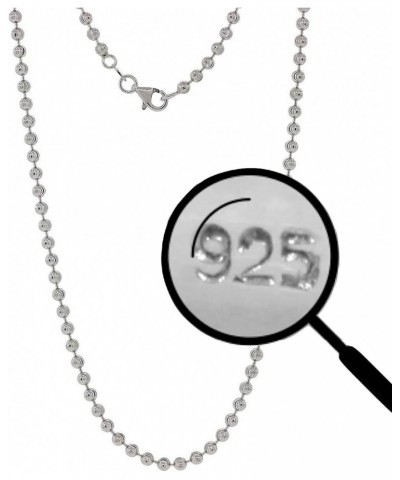 Solid 925 Sterling Silver Moon Cut Ball Bead Chain - 2.5mm - 18-30" - Made In Italy 20.0 Inches $39.03 Necklaces