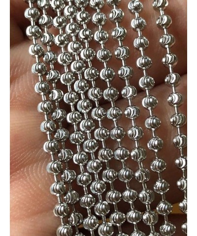 Solid 925 Sterling Silver Moon Cut Ball Bead Chain - 2.5mm - 18-30" - Made In Italy 20.0 Inches $39.03 Necklaces