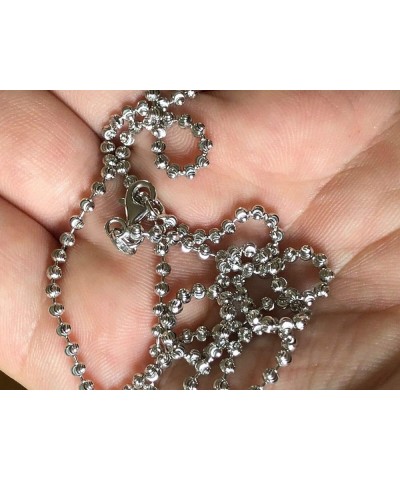 Solid 925 Sterling Silver Moon Cut Ball Bead Chain - 2.5mm - 18-30" - Made In Italy 20.0 Inches $39.03 Necklaces