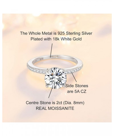 2-3.8ct Moissanite Engagement Rings for Women - Diamond Promise Ring 925 Sterling Silver D Color VVS with Certificate of Auth...