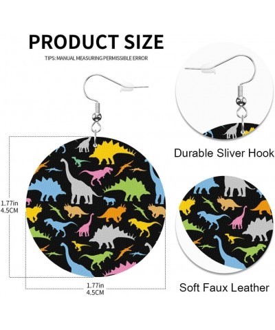 Leopard Print Round Faux Leather Earrings for Women Girls Cheetah Skin Spot Texture Abstract Cute Wild Animal Fur Lightweight...