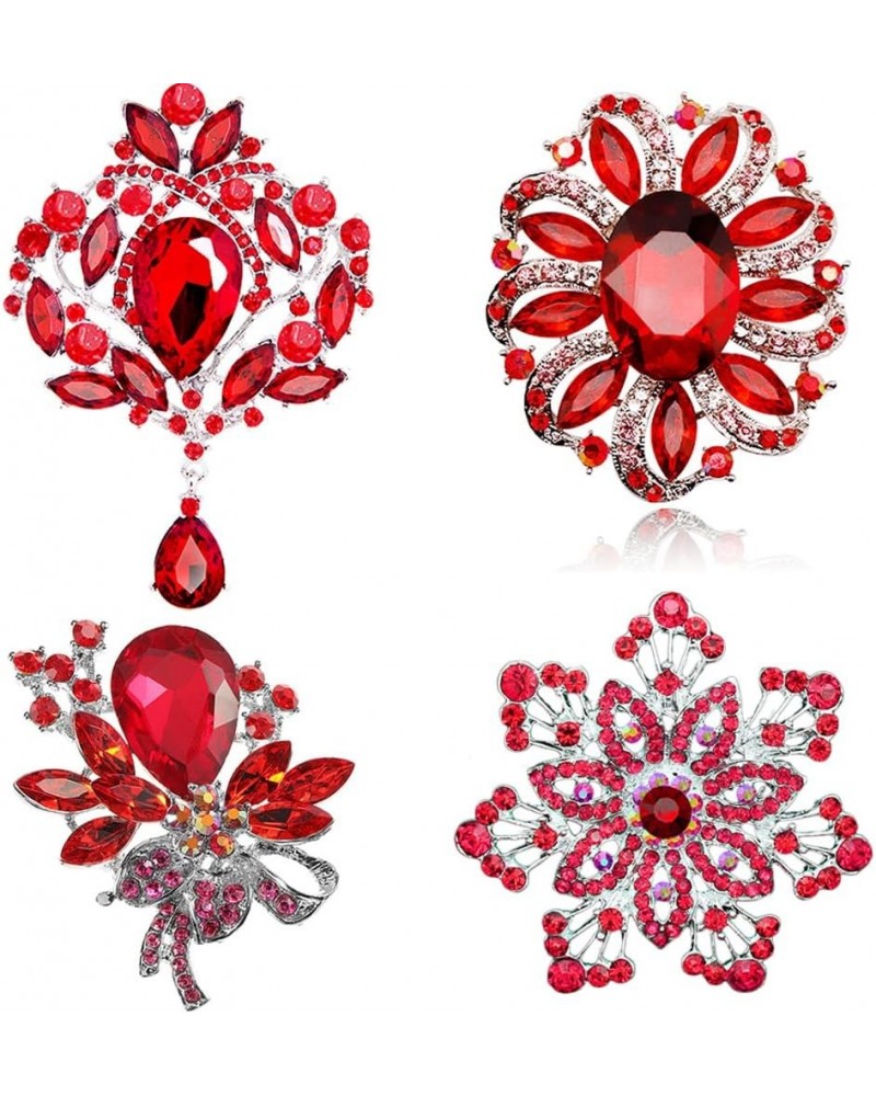 4Pcs Brooch Lot with Large Big Size Rhinestone Crystal Fashion Jewelry n $12.36 Brooches & Pins