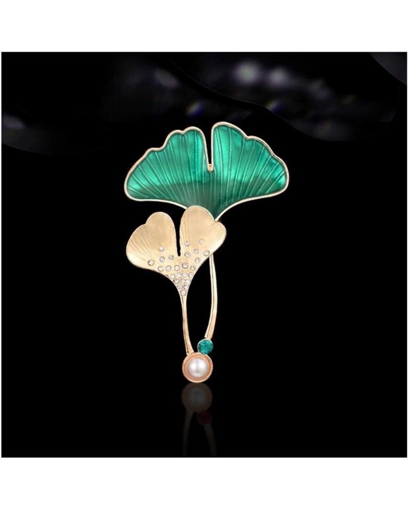 Women Brooches Ginkgo Leaves Imitation Crystal Colourful Women Brooch Pin High-end Brooch Sweater Jacket with Accessories Bro...