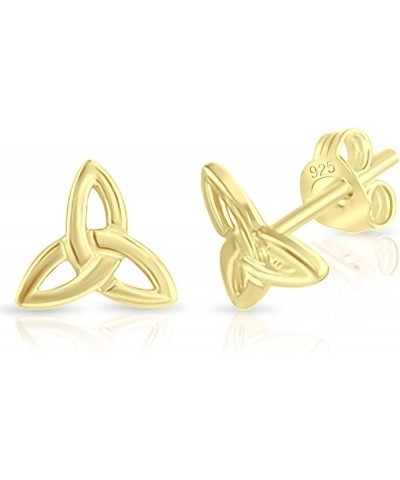 925 Sterling Silver, 24K Yellow or 18K Rose Gold Plated - TINY/VERY SMALL Fashion Studs Earrings - Celtic Trinity Knot/Trique...