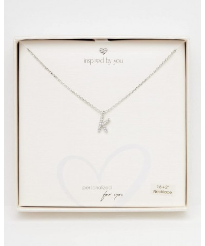 Initial Necklaces for Women Dainty Chain Necklace Cubic Zirconia Pendant K White $8.30 Necklaces