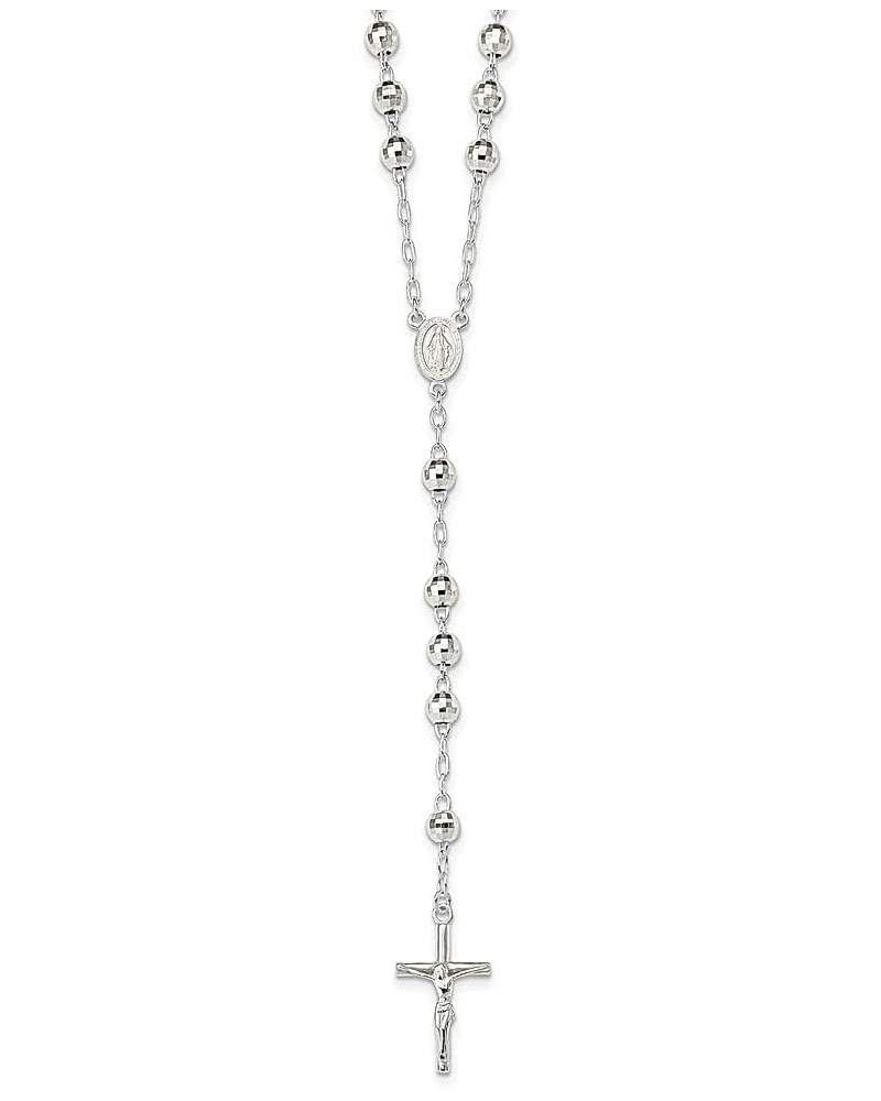 925 Sterling Silver Rosary Chain Necklace Pendant Charm Religious Fine Jewelry For Women Gifts For Her $82.10 Necklaces