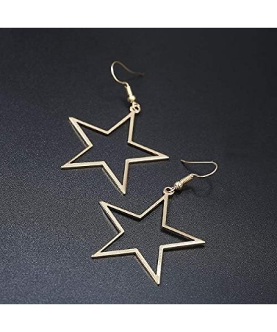 Simple Star Earrings for Women, Hollow Star Dangle Drop Earrings Gold $6.83 Earrings