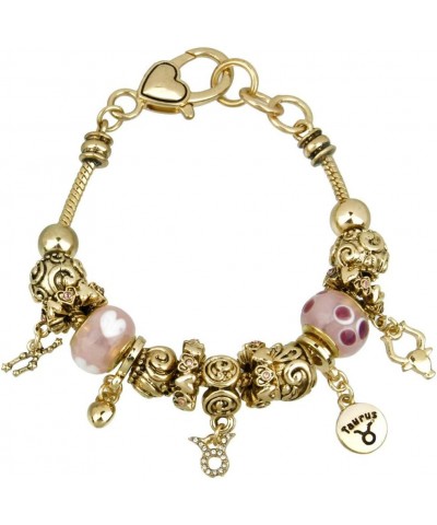 Zodiac Charm Bracelet Multi-Color Slide Metal Murano Beads Silvertone Style 5 - Taurus (Apr 21 - May 20) $13.19 Bracelets