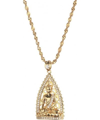 Cambodian Style Garden Buddha Buddhism Pendant Necklaces Thailand Vietnam Laos Cubic Zirconia Jewelry $7.75 Necklaces