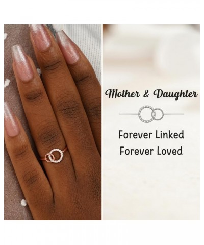 925 Sterling Silver Rings for Women, Mother Daughter Rings, Infinity Ring Promise Ring for Women, Girls, Friends, Birthday Ch...