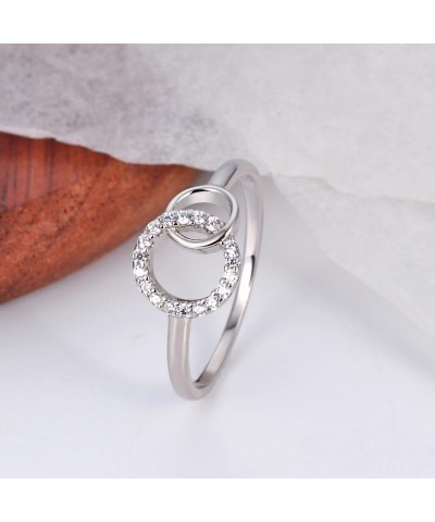 925 Sterling Silver Rings for Women, Mother Daughter Rings, Infinity Ring Promise Ring for Women, Girls, Friends, Birthday Ch...