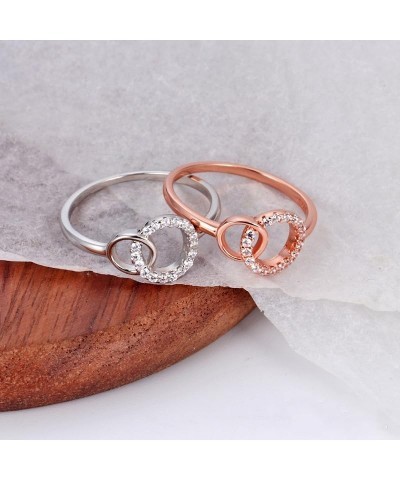 925 Sterling Silver Rings for Women, Mother Daughter Rings, Infinity Ring Promise Ring for Women, Girls, Friends, Birthday Ch...