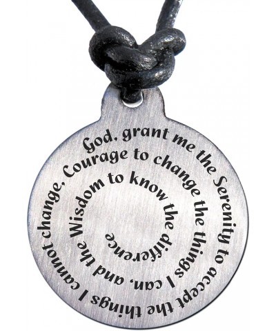 Serenity Prayer Medallion Leather Necklace 18.0 Inches $12.30 Necklaces