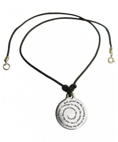 Serenity Prayer Medallion Leather Necklace 18.0 Inches $12.30 Necklaces