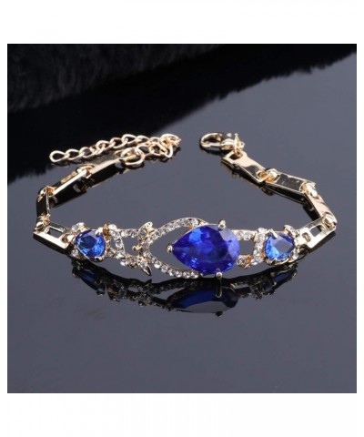 Women's CZ Crystal Zircon Teardrop Necklace Earrings Prom Bridal Wedding Accessories Jewelry Set And Boxes 4pcs Blue $9.19 Je...