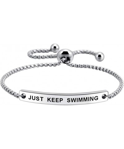 Just Keep Swimming Inspirational Cuff Expandable Bracelet Motivational Jewellery Amazing Gift $10.63 Bracelets