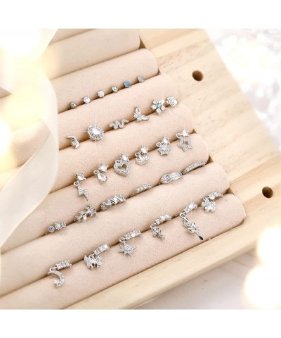 30 Pcs Dangling Nose Rings 20g Nose Ring Hoop L Shaped Stainless Steel Dangling Nose Studs Cute Nose Piercing Jewelry for Wom...