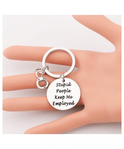 Funny Police Gift Stupid People Keep Me Employed Keychain Correctional Officer Gift Parole Officer gift Stupid People K $10.4...