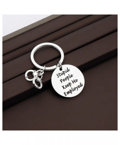 Funny Police Gift Stupid People Keep Me Employed Keychain Correctional Officer Gift Parole Officer gift Stupid People K $10.4...