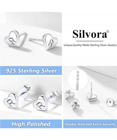 925 Sterling Silver Heart Letter Stud Earrings for Women Initial Earring for Girls with Gift Packaging U $10.06 Earrings