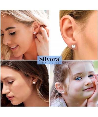 925 Sterling Silver Heart Letter Stud Earrings for Women Initial Earring for Girls with Gift Packaging U $10.06 Earrings