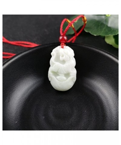 The Chinese Zodiac Carved Jade Pendant Necklace Charm Jewellery Fashion Women Accessories Lucky Amulet Gifts (Gem Color : She...