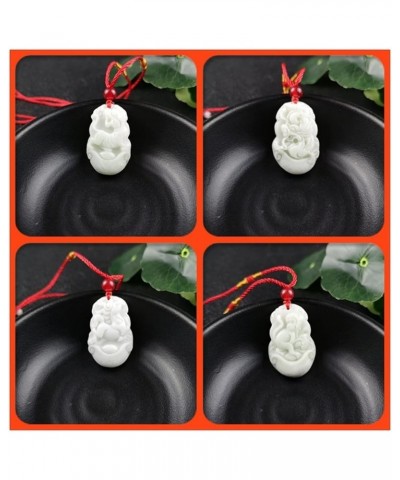 The Chinese Zodiac Carved Jade Pendant Necklace Charm Jewellery Fashion Women Accessories Lucky Amulet Gifts (Gem Color : She...