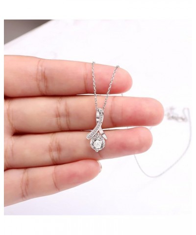 925 Sterling Silver Love Knot Necklace for Women with Cubic Zirconia for Mom Daugter Sister Boyfriend's Mom on Wedding Christ...