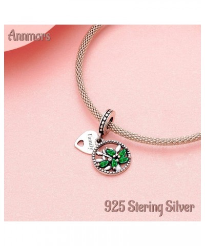 925 Sterling Silver Charms Mom Family Love 5A Cubic Zirconia fit European Bracelets Charms,Christmas Mother's Day Gift for Wo...