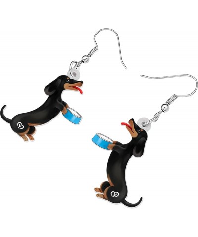 Acrylic Dangle Dachshund Dog Earrings Funny Design Lovely Gift For Girl Women By The Dove $7.69 Earrings