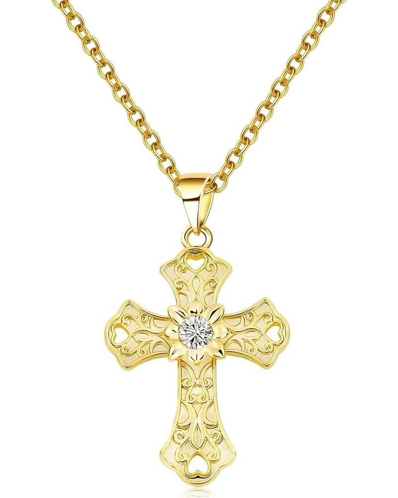 Cross Necklace for Women 14K Gold Plated Necklace Dainty Layered Necklaces Everyday Jewelry for Women and Girls Style-I $8.50...