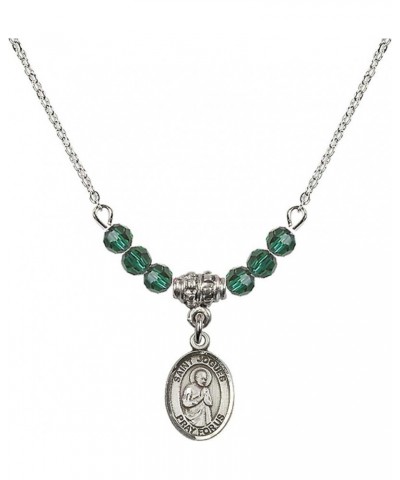 May Birth Month Bead Necklace with Catholic Patron Saint Petite Charm, 18 Inch Saint Isaac Jogues $32.51 Necklaces