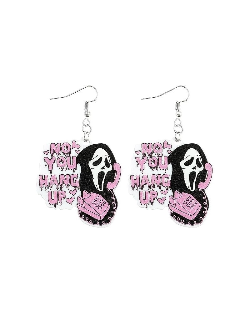 The skull of love Ghost Acrylic Earrings Halloween Stud Dangle Earrings,Horror Movie Earrings, Characters & Text Dangle Earri...