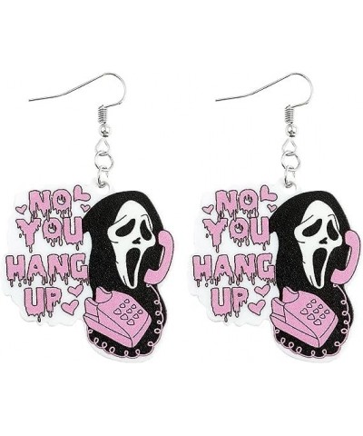 The skull of love Ghost Acrylic Earrings Halloween Stud Dangle Earrings,Horror Movie Earrings, Characters & Text Dangle Earri...