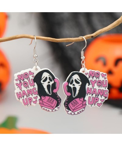 The skull of love Ghost Acrylic Earrings Halloween Stud Dangle Earrings,Horror Movie Earrings, Characters & Text Dangle Earri...