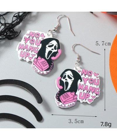 The skull of love Ghost Acrylic Earrings Halloween Stud Dangle Earrings,Horror Movie Earrings, Characters & Text Dangle Earri...