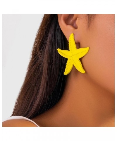 Starfish Gold Earrings for Women, 14k Gold Plated Star Statement Dainty Hypoallergenic Piercing Stud for Christmas Girls Birt...